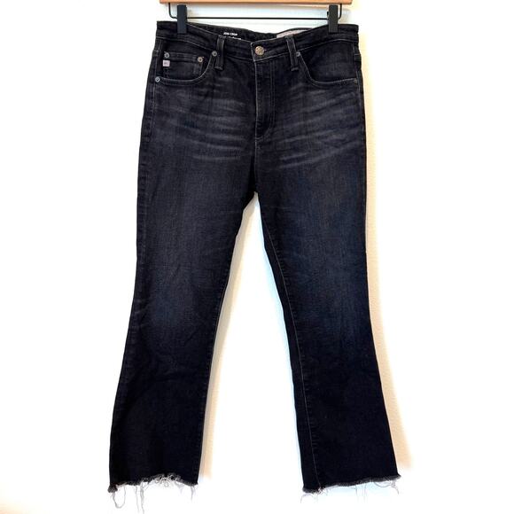 AG Adriano Goldschmied "The Jodi Crop" Black High-Rise Slim Flare Crop Jeans 29R - Picture 3 of 7